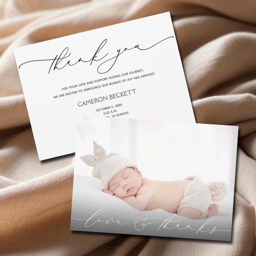 Baby Photo Thank You Message Birth Announcement