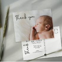Baby Photo thank you Script Birth Announcement Postcard
