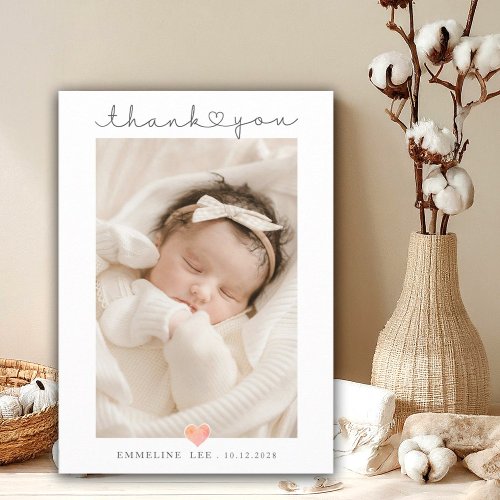 Baby Photo Thank You Script Heart Birth  Announcement