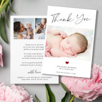 Baby photo thank you simple script photo birth announcement