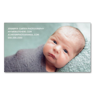 Baby Photographer Custom Newborn Photo Chic Modern Business Card Magnet