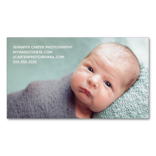 Baby Photographer Custom Newborn Photo Chic Modern Business Card Magnet