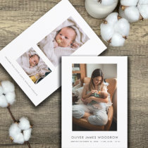 Baby Photos Collage Birth Announcement Flat Card