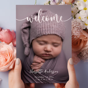 Baby Photos Elegant Name Script Birth Announcement