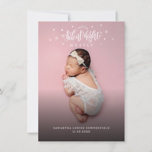 Baby Photos Holiday Birth Announcement