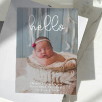 Baby Photos Modern Elegant Calligraphy Birth Announcement