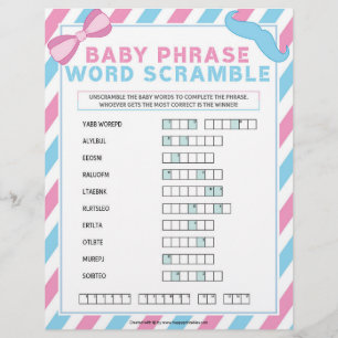 Baby Phrase Scramble [Gender Surprise] Letterhead