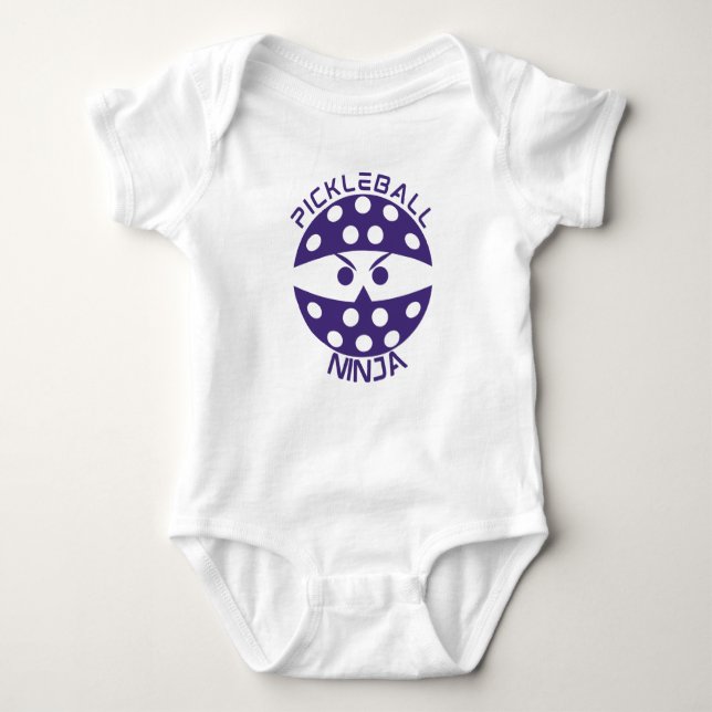 Baby Pickleball ninja! For future pickleball star Baby Bodysuit (Front)