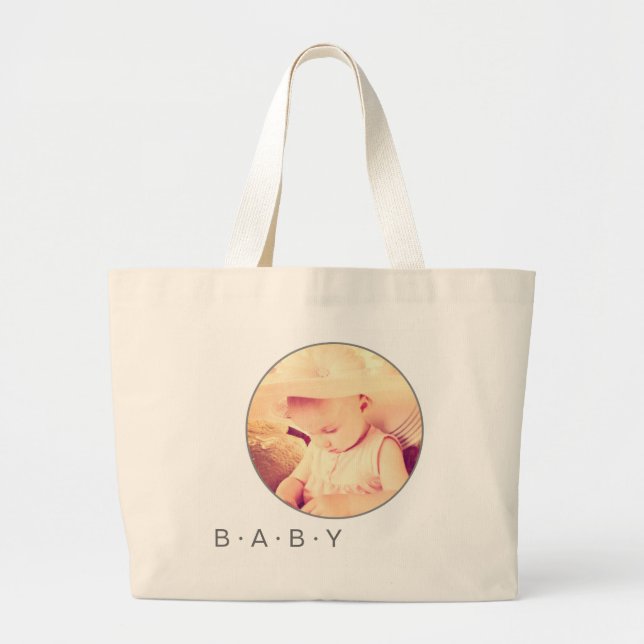 Baby Picture Custom Round Large Tote Bag (Front)