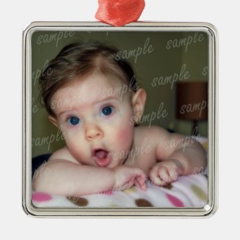 Baby Picture Frame Ornament With Ribbon by pamdicar at Zazzle