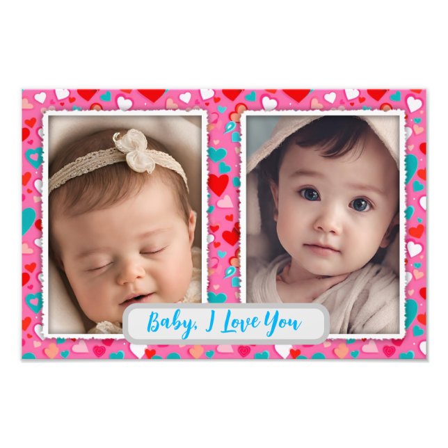 Baby Picture Frame, Photo Collage Keepsake Print (Front)