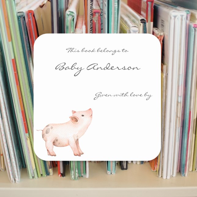 Baby pig baby shower bookplate (Creator Uploaded)