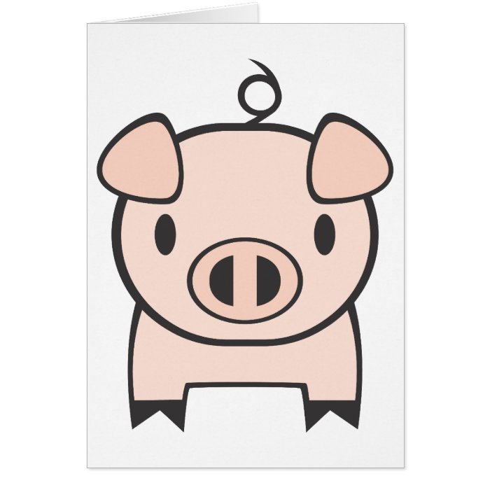 Baby Pig Cartoon Cards