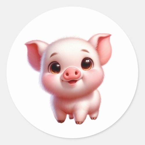 Baby Pig Classic Round Sticker