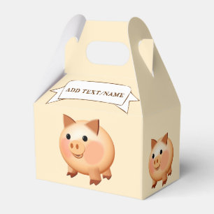 Baby Pig Drawing Custom Favor Boxes