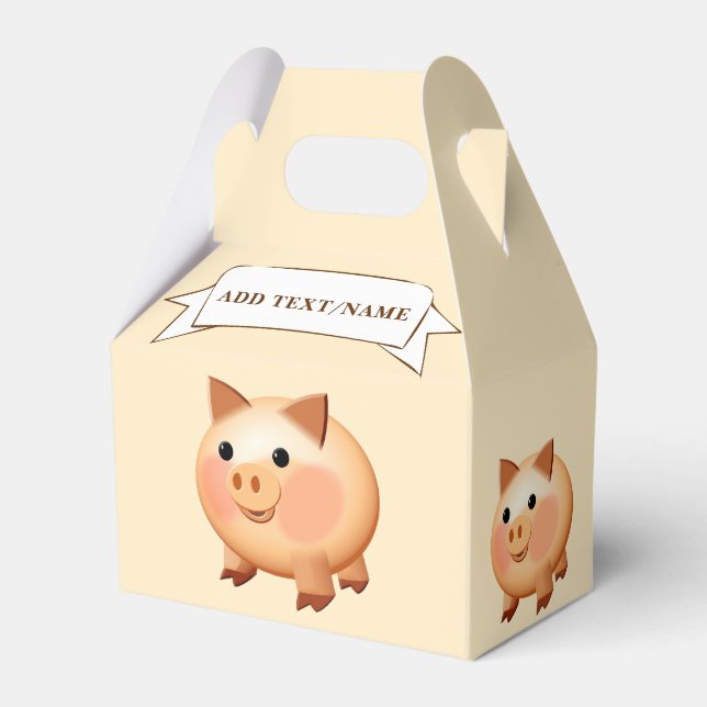 Baby Pig Drawing Custom Favor Boxes (Back Side)
