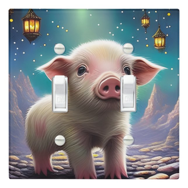 Baby Pig Light Switch Cover (In Situ)