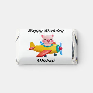 Baby Pig Little Aviator Happy Birthday Hershey's Miniatures