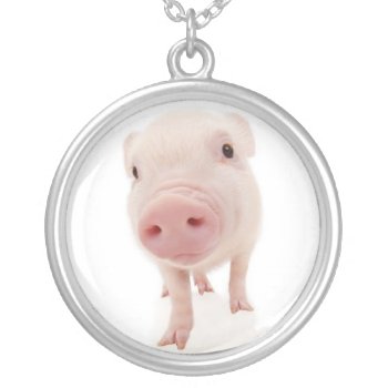 Baby Pig Piglet Necklace by walkandbark at Zazzle