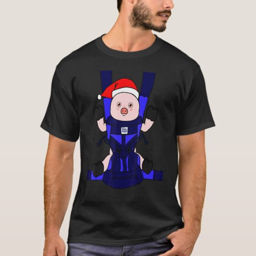 Baby Pig Santa Funny Cute Farmer Farmgirl Christma T_Shirt