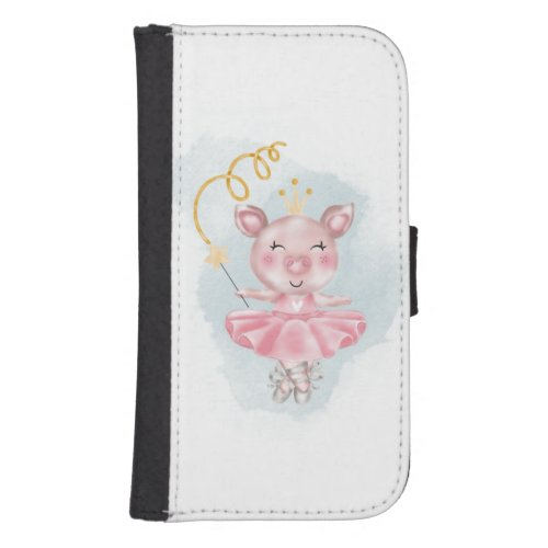 Baby Piggy Ballerina Galaxy S4 Wallet Case