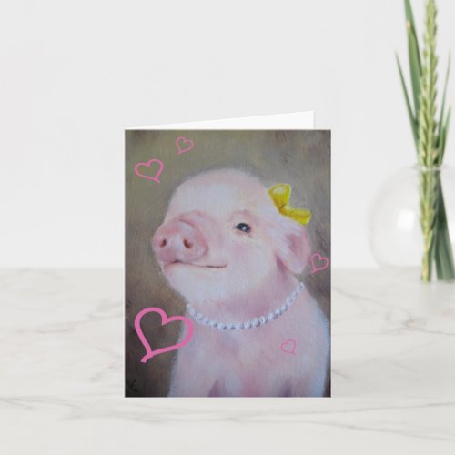 Baby Piggy Valentines Day Card