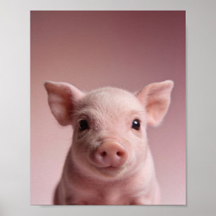 Baby Piglet Nursery Print – Pink Wall Art