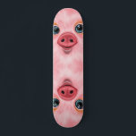 Baby Piglet Skateboard Pink - Smile<br><div class="desc">Little Baby Piglet MIGNED Painting</div>