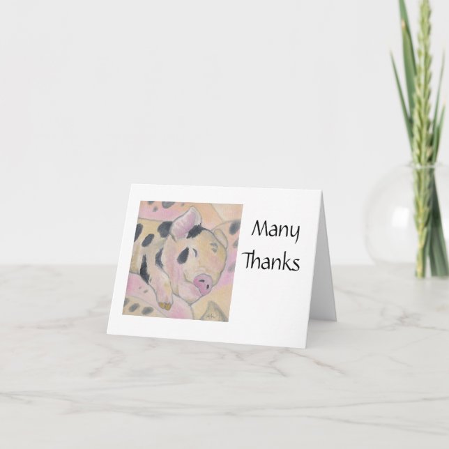 Baby Piglet Thank You Notecard (Front)