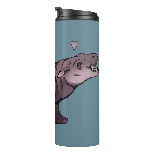 Baby Pigmy Hippo Thermal Tumbler (Rotated Right)
