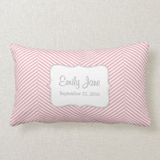 Baby Pillow - pink herringbone pattern