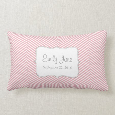 Baby Pillow - Pink Herringbone Pattern
