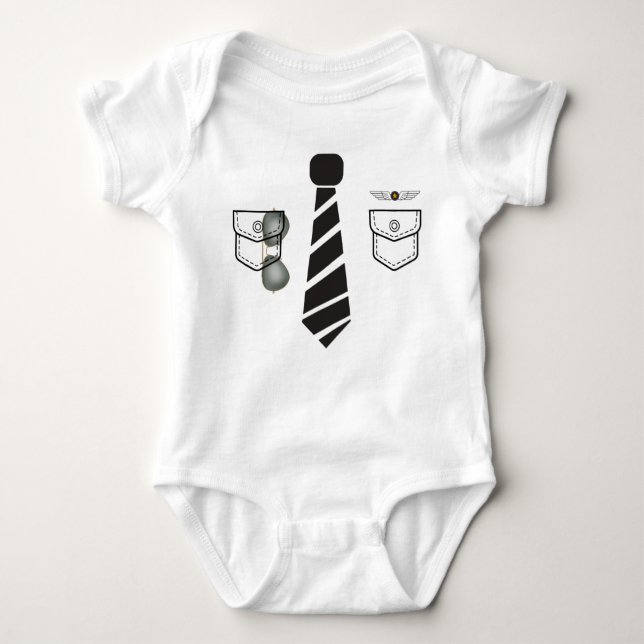 Baby Pilot Uniform Bodysuits Unisex (Front)