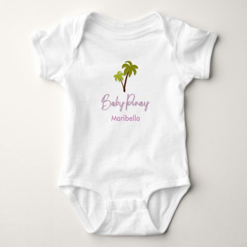 Baby Pinay Palm Tree with Custom Name Baby Bodysuit