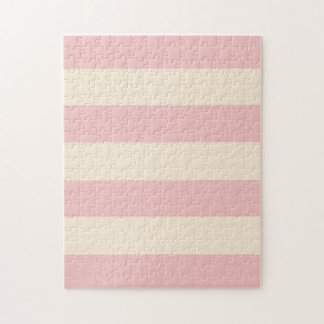 Baby Pink and Antique White Stripes Jigsaw Puzzle