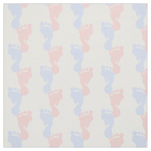 Baby Pink and Blue Footprints Fabric