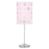 Baby Pink and Purple Polka dots Pattern Table Lamp (Back)