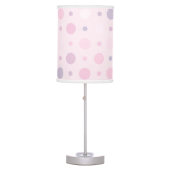 Baby Pink and Purple Polka dots Pattern Table Lamp (Front)