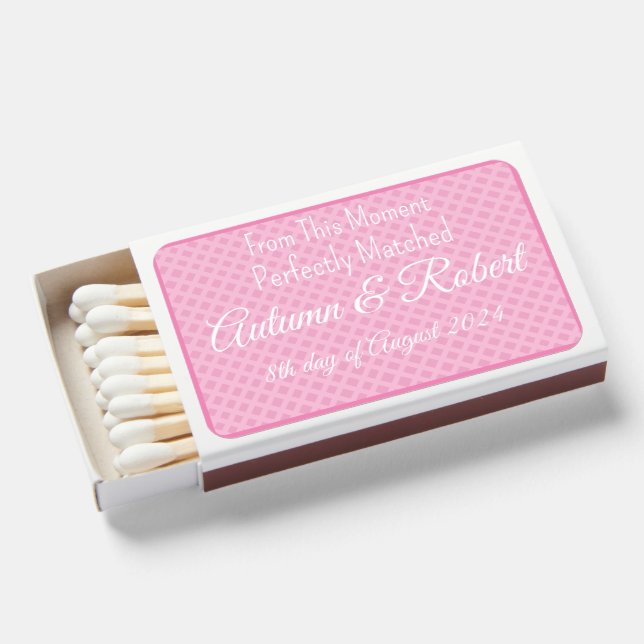Baby Pink Basketweave Lattice Tone   Matchboxes (Front Open)