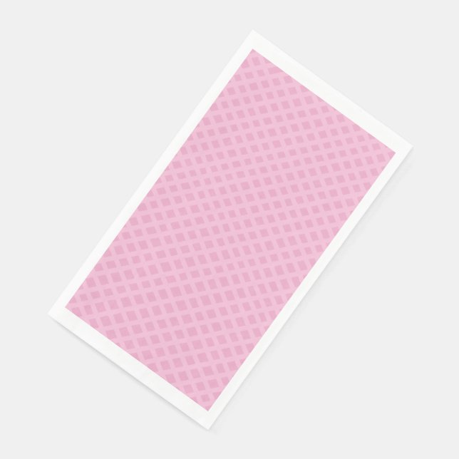 Baby Pink Basketweave Lattice Tone  Paper Guest Towels (Corner)
