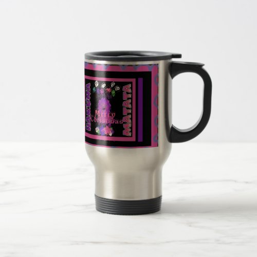 Baby pink Beautiful Merry Christmas Hakuna Matata Travel Mug