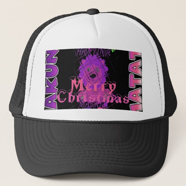 Baby pink Beautiful Merry Christmas Hakuna Matata Trucker Hat (Front)
