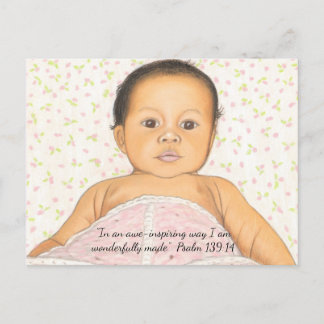 Baby Pink Blanket~ Wonderfully Made Postcard Print