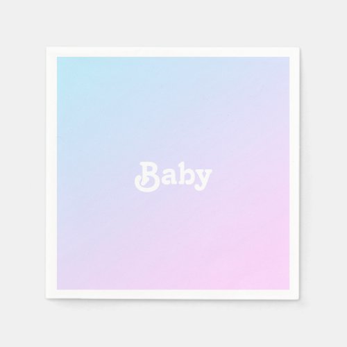 Baby pink blue ombre gradient pattern baby shower napkins