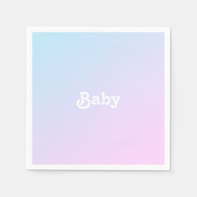 Baby pink blue ombre gradient pattern baby shower napkins (Front)