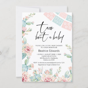 Baby Pink Blue Taco Bout A Baby Baby Shower Invitation