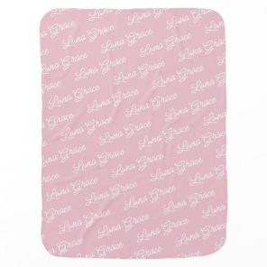 Baby Pink Blush Girl Personalized Name Custom Blanket