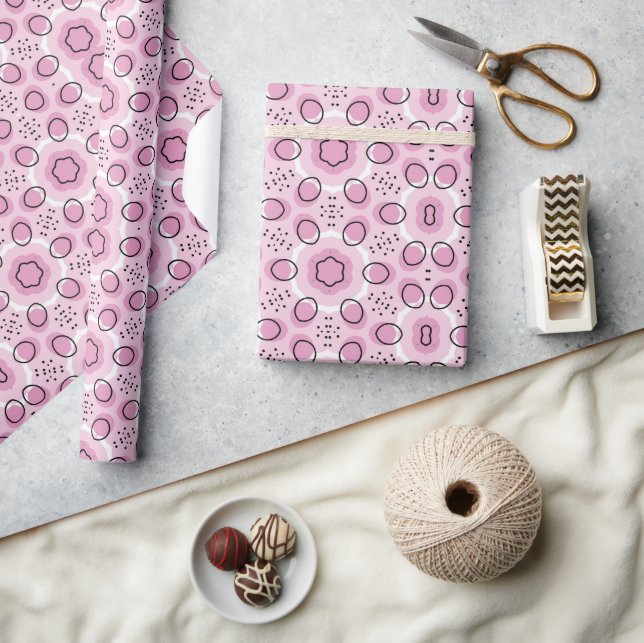 baby pink boho design wrapping paper (Crafts)