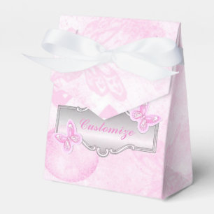 Baby Pink Butterflies & Balloons Favor Box