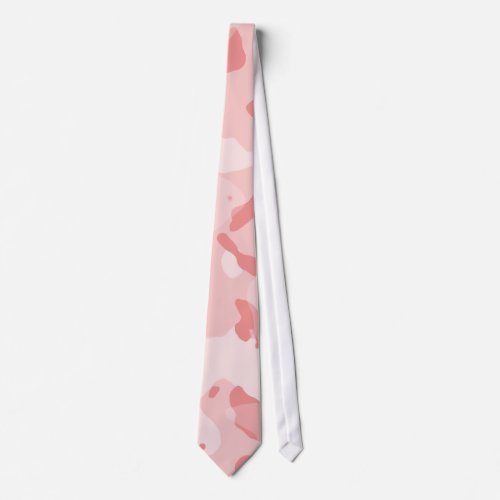 Baby Pink Camo Camouflage Neck Tie